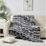 Plazatex Odelia Printed Luxurious Ultra Soft Lightweight Bed Blanket Black & White