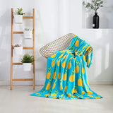 Plazatex Pineapple Plush Decorative All Season Throw Blanket 50" x 60" Blue