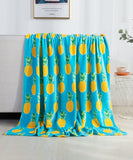 Plazatex Pineapple Plush Decorative All Season Throw Blanket 50" x 60" Blue