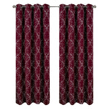 RT Designer Collection Kimber Embroidered Blackout Luxurious Decorative Grommet Curtain Panel Burgundy