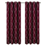 RT Designer Collection Kimber Embroidered Blackout Luxurious Decorative Grommet Curtain Panel Burgundy