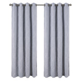 RT Designer Collection Kimber Embroidered Blackout Luxurious Decorative Grommet Curtain Panel Silver