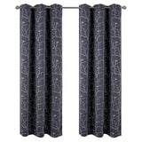 RT Designer Collection Luciana Embroidered Blackout Luxurious Decorative Grommet Curtain Panel Charcoal