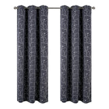 RT Designer Collection Luciana Embroidered Blackout Luxurious Decorative Grommet Curtain Panel Charcoal