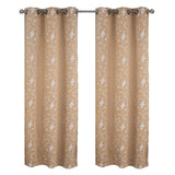 RT Designer Collection Lilian Embroidered Blackout Luxurious Decorative Grommet Curtain Panel Taupe