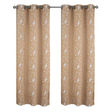 RT Designer Collection Lilian Embroidered Blackout Luxurious Decorative Grommet Curtain Panel Taupe