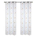 RT Designer Collection Lilian Embroidered Blackout Luxurious Decorative Grommet Curtain Panel White