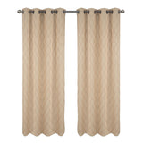 RT Designer Collection Gable Embroidered Blackout Luxurious Decorative Grommet Curtain Panel Beige