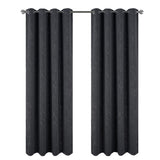 RT Designer Collection Heidi Halo Foil Blackout Luxurious Decorative Grommet Curtain Panel 54" x 90" Black