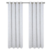 RT Designer Collection Heidi Halo Foil Blackout Luxurious Decorative Grommet Curtain Panel 54" x 90" White