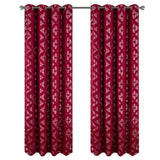 RT Designer Collection Heathrow Halo Foil Blackout Luxurious Decorative Grommet Curtain Panel 54" x 90" Red