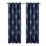 RT Designer Collection Helena Halo Foil Blackout Luxurious Decorative Grommet Curtain Panel 54" x 90" Navy