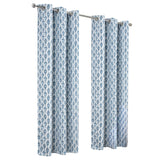 RT Designer Collection Justice Printed Blackout Luxurious Decorative Grommet Curtain Panel Blue