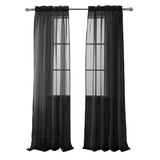 RT Designer Collection Celine Sheer Luxurious Modern Design Curtain Panel 54" x 84" Black