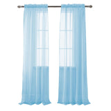 RT Designer Collection Celine Sheer Luxurious Modern Design Curtain Panel 54" x 84" Blue