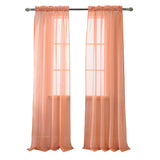 RT Designer Collection Celine Sheer Luxurious Modern Design Curtain Panel 54" x 84" Coral