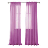 RT Designer Collection Celine Sheer Luxurious Modern Design Curtain Panel 54" x 84" Lilac