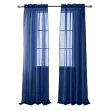 RT Designer Collection Celine Sheer Luxurious Modern Design Curtain Panel 54" x 84" Navy