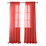 RT Designer Collection Celine Sheer Luxurious Modern Design Curtain Panel 54" x 84" Red