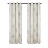 RT Designers Collection Helena Halo Foil Blackout Polyester Window Curtain Grommet Panel 52" x 84" White