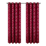 RT Designers Collection Heathrow Halo Foil Blackout Polyester Window Curtain Grommet Panel 52" x 84" Red