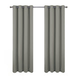 RT Designers Collection Oakley Embossed Blackout Polyester Window Curtain Grommet Panel Grey