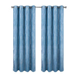 RT Designer Collection Hailey Halo Foil Blackout Grommet Curtain Panel 52" x 90" Wedgewood