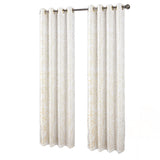 RT Designers Collection Brighton Foil Jacquard Polyester Window Curtain Grommet Panel 52" x 84" White/Gold