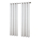 RT Designers Collection Soho Foil Jacquard Polyester Window Curtain Grommet Panel 52" x 90" White/Gold