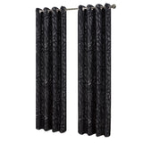 RT Designers Collection Bexley Foil Jacquard Polyester Window Curtain Grommet Panel 52" x 84" Black