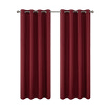 RT Designers Collection 100% Polyester 140 GSM Sedona Jacquard Grommet Curtain Panel Burgundy