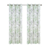 Olivia Gray 100% Polyester 140 GSM Aiden Printed Textured Grommet Curtain Panel Green