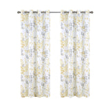 Olivia Gray 100% Polyester 140 GSM Aiden Printed Textured Grommet Curtain Panel Yellow