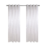 Olivia Gray 100% Polyester 200 GSM Dyson Embossed Blackout Grommet Curtain Panel White