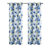 RT Designer Collection April Printed Blackout Luxurious Decorative Grommet Curtain Panel 54" x 84" Blue