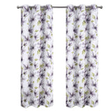 RT Designer Collection April Printed Blackout Luxurious Decorative Grommet Curtain Panel 54" x 84" Silver