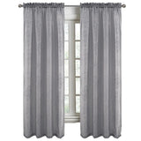 RT Designers Collection Andrea Emb Metallic Doily Rod Pocket Room Darkening Curtain Panels for Bedroom 54" x 95" Charcoal