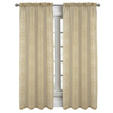 RT Designers Collection Andrea Emb Metallic Doily Rod Pocket Room Darkening Curtain Panels for Bedroom 54" x 95" Taupe