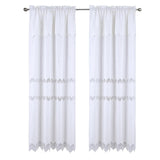 RT Designer Collection Alice Macrame Luxurious Decorative Rod Pocket Curtain Panel 54" x 84" White