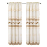 RT Designer Collection Antonia Macrame Luxurious Decorative Rod Pocket Curtain Panel 54" x 84" Beige