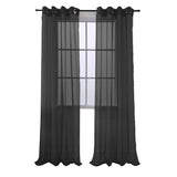 RT Designers Collection Cara Grommet Curtain Panel for Windows 54" x 84" Black