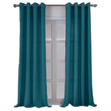 RT Designers Collection Cole Textured Grommet Room Darkening Curtain Panel Teal