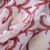 RT Designers Collection Crown Grommet Sheer Metallic Printed Doily Curtain Panel Burgundy