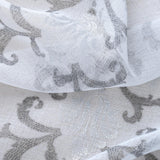 RT Designers Collection Crown Grommet Sheer Metallic Printed Doily Curtain Panel Silver