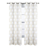 RT Designers Collection Crown Grommet Sheer Metallic Printed Doily Curtain Panel Taupe