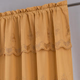 RT Designers Collection Donna Macrame Construction 3" Rod Pocket Curtain Panel Gold