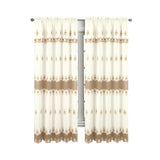 RT Designers Collection Donna Macrame Construction 3" Rod Pocket Curtain Panel Beige/Gold