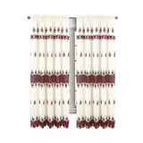 RT Designers Collection Donna Macrame Construction 3" Rod Pocket Curtain Panel Beige/Burgundy