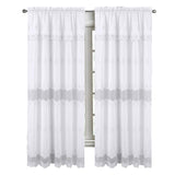 RT Designers Collection Donna Macrame Construction 3" Rod Pocket Curtain Panel White