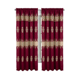 RT Designers Collection Debbie Macrame Construction 3" Rod Pocket Curtain Panel Burg/Gold